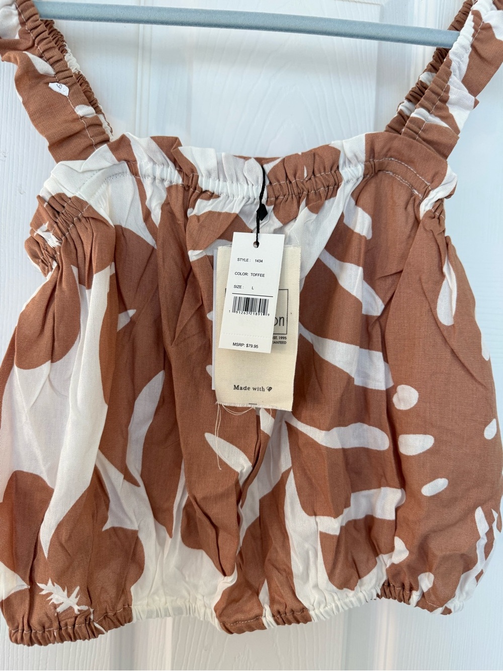 Two-Piece Floral Print Pants Set - Brown/White - Picture 6 of 7